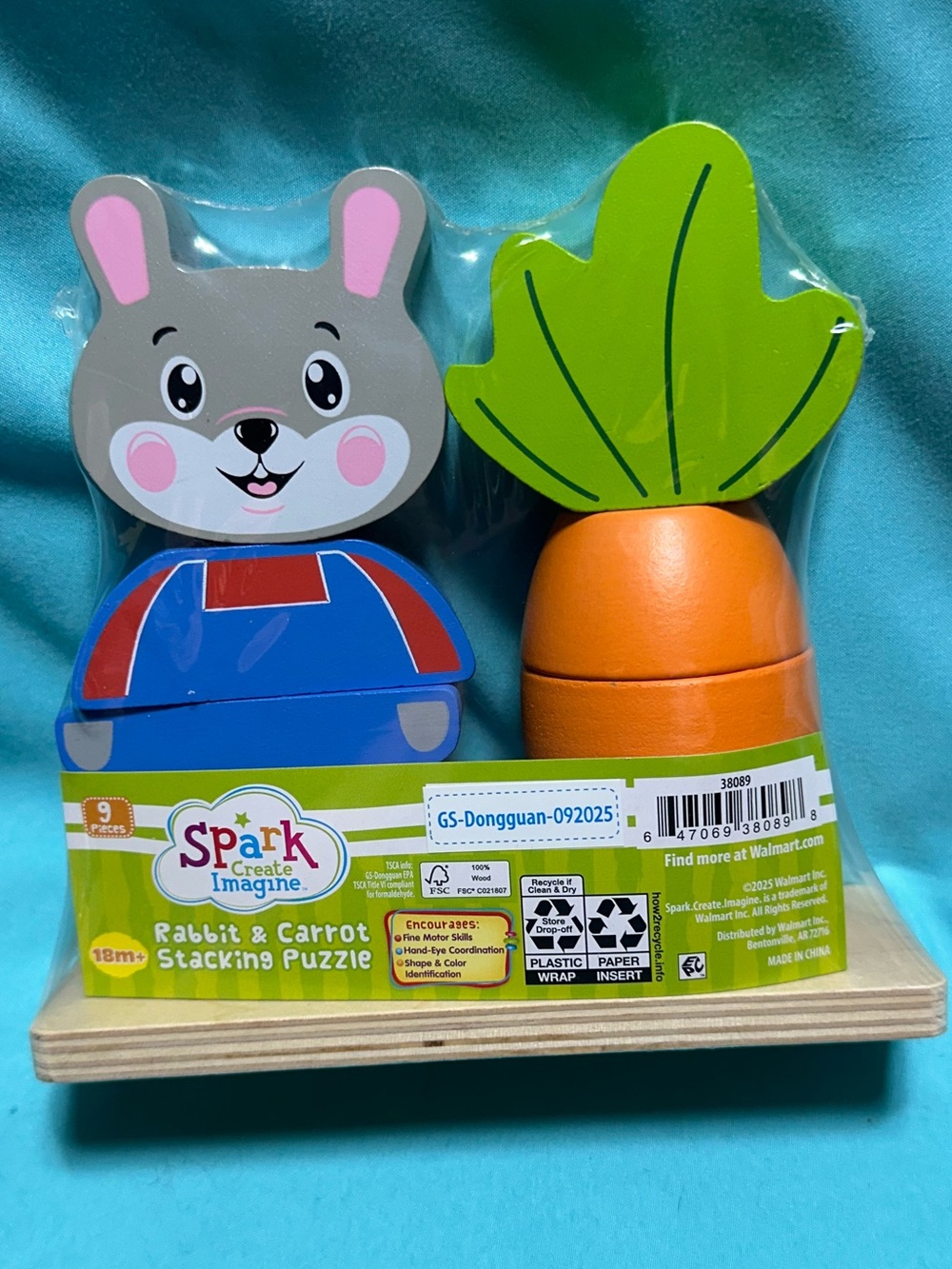 Spark Create Imagine - Rabbit & Carrot Stacking Puzzle - 18-24 months